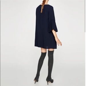 Zara Basic Mini Dress Bell Sleeves